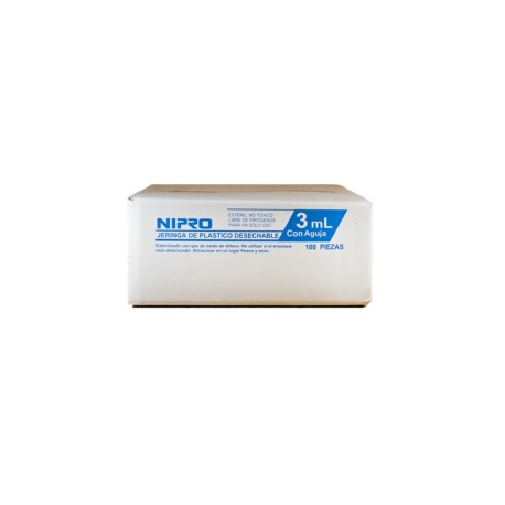 Jeringa Desechable Nipro 3ml C/100 pzs