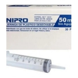 Jeringa Desechable Nipro 50ml c/25 pzs